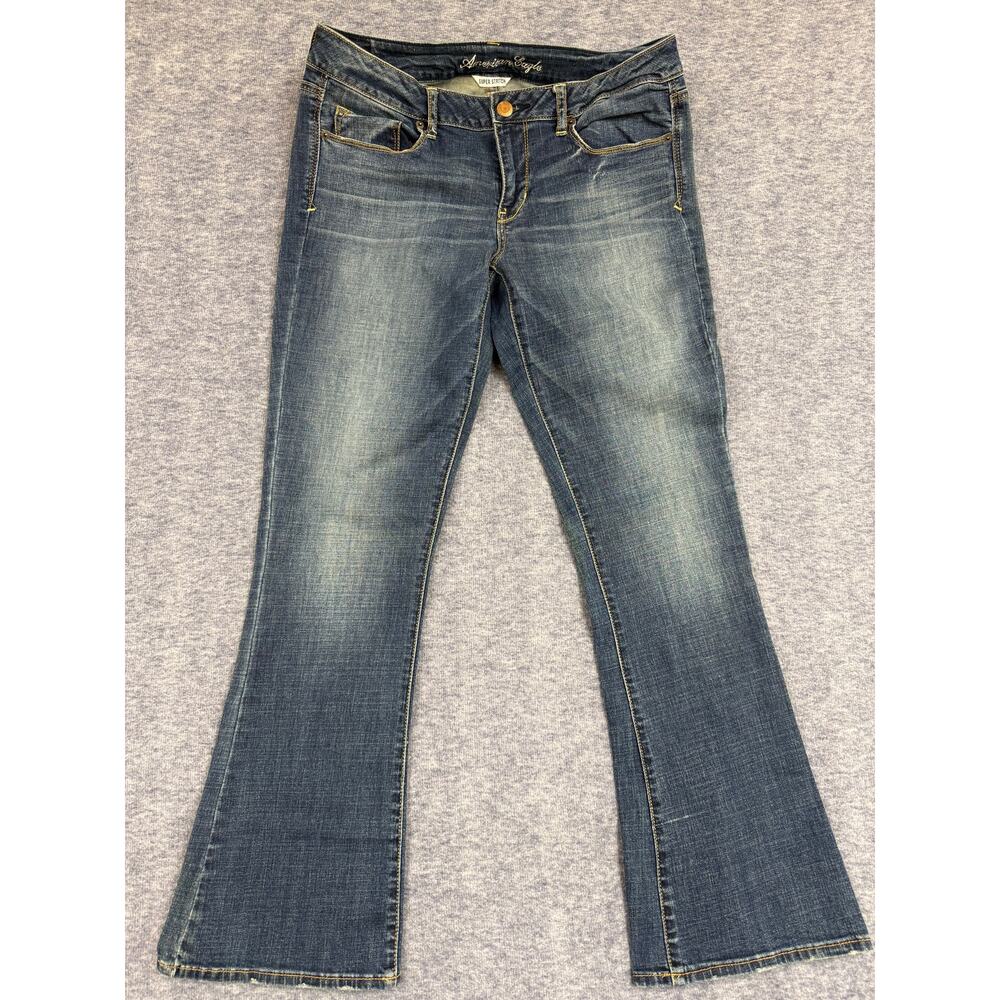 American Eagle AE Bootcut Skinny Kick Jeans Women's Dark Wash Size 12 Reg
